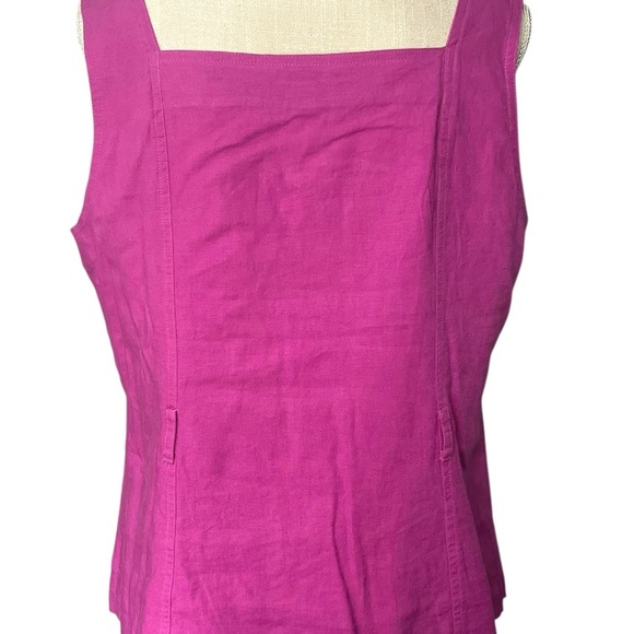 Ann Taylor Pink Sleeveless Buttoned Tank Top - Picture 3 of 8
